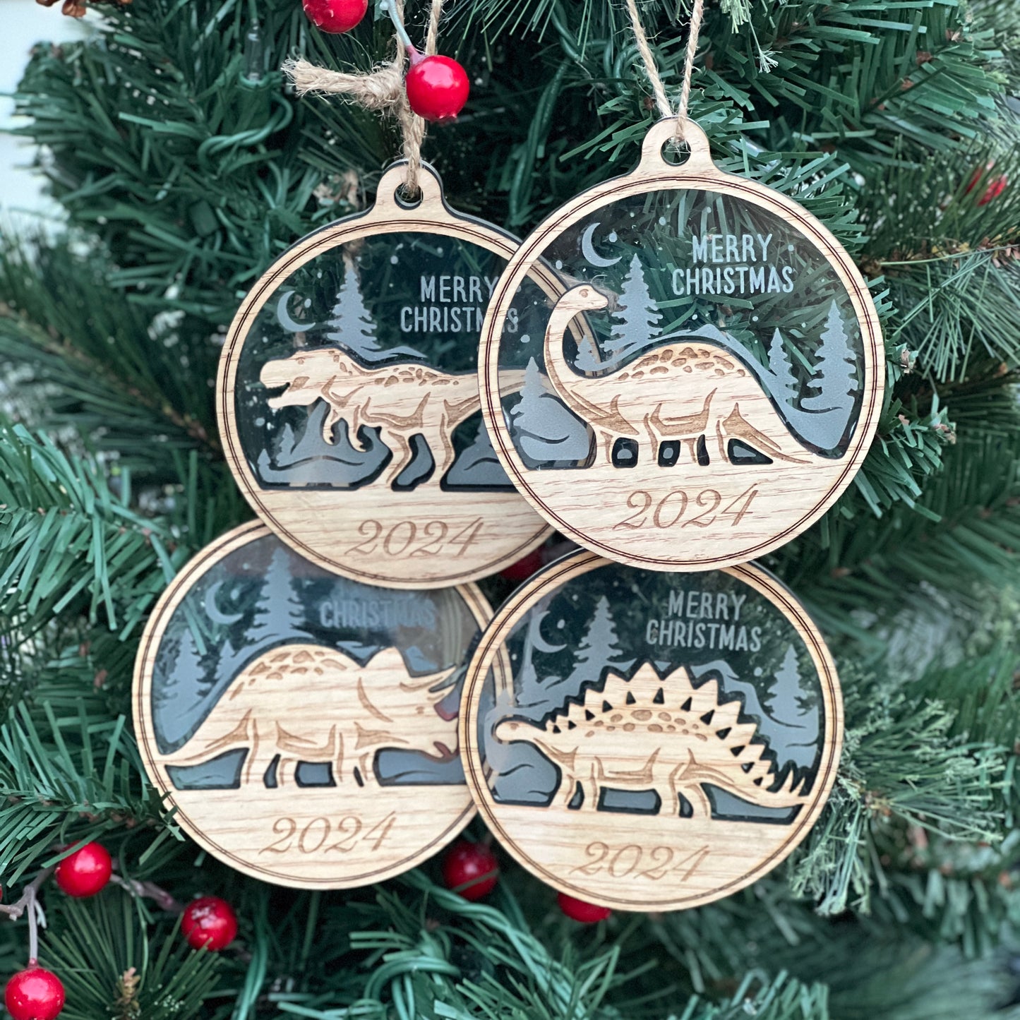 2024 Dinosaur Christmas Ornament