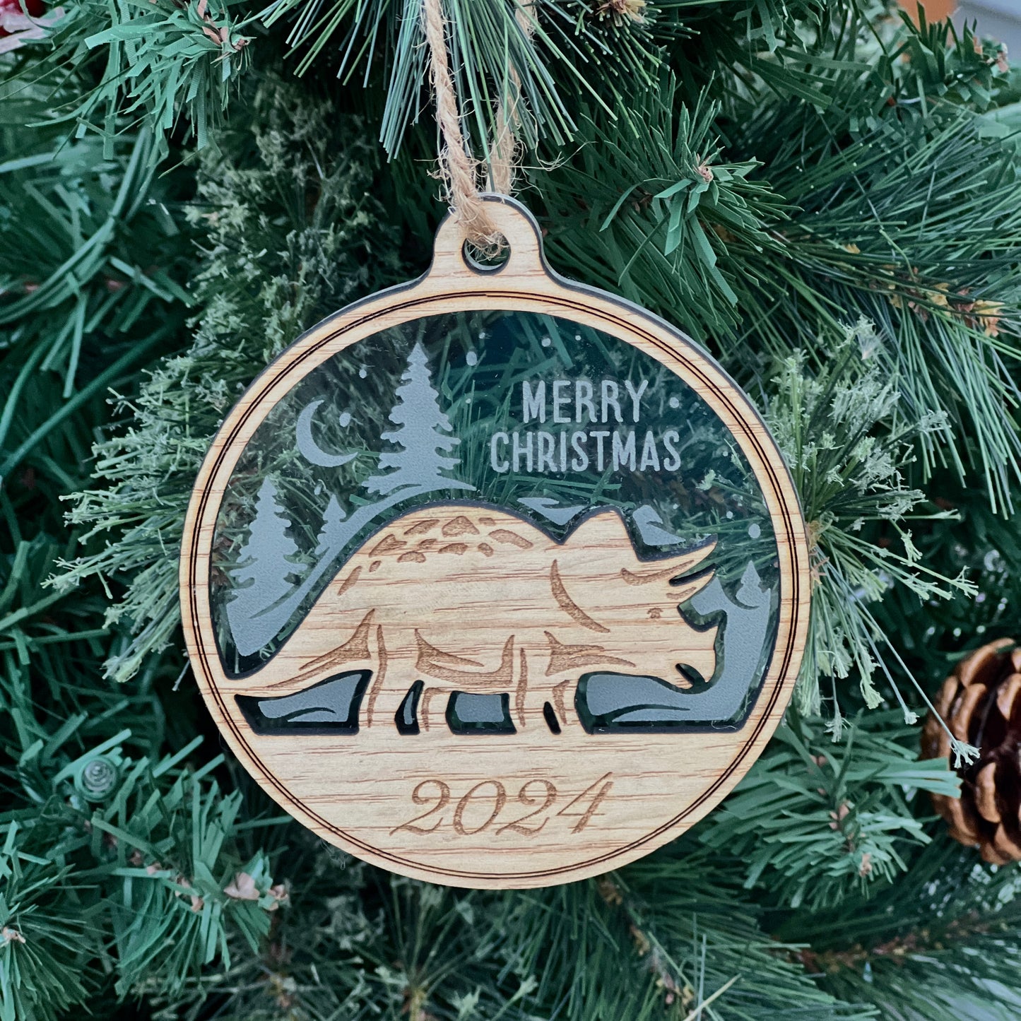 2024 Dinosaur Christmas Ornament
