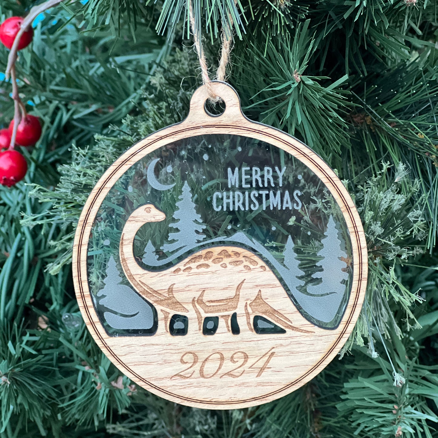2024 Dinosaur Christmas Ornament
