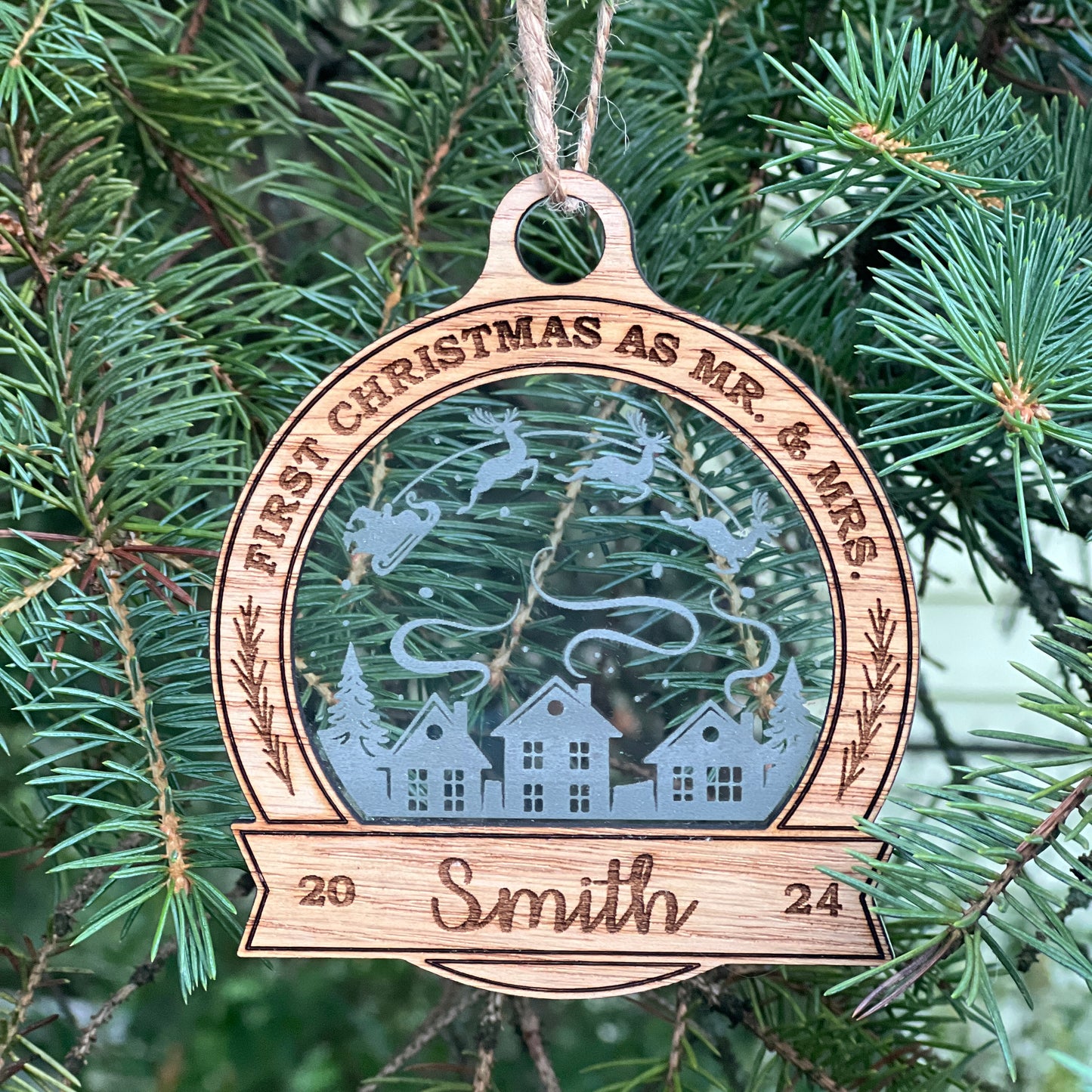 2024 Personalized First Christmas as "Mr. & Mrs." Holiday Ornament