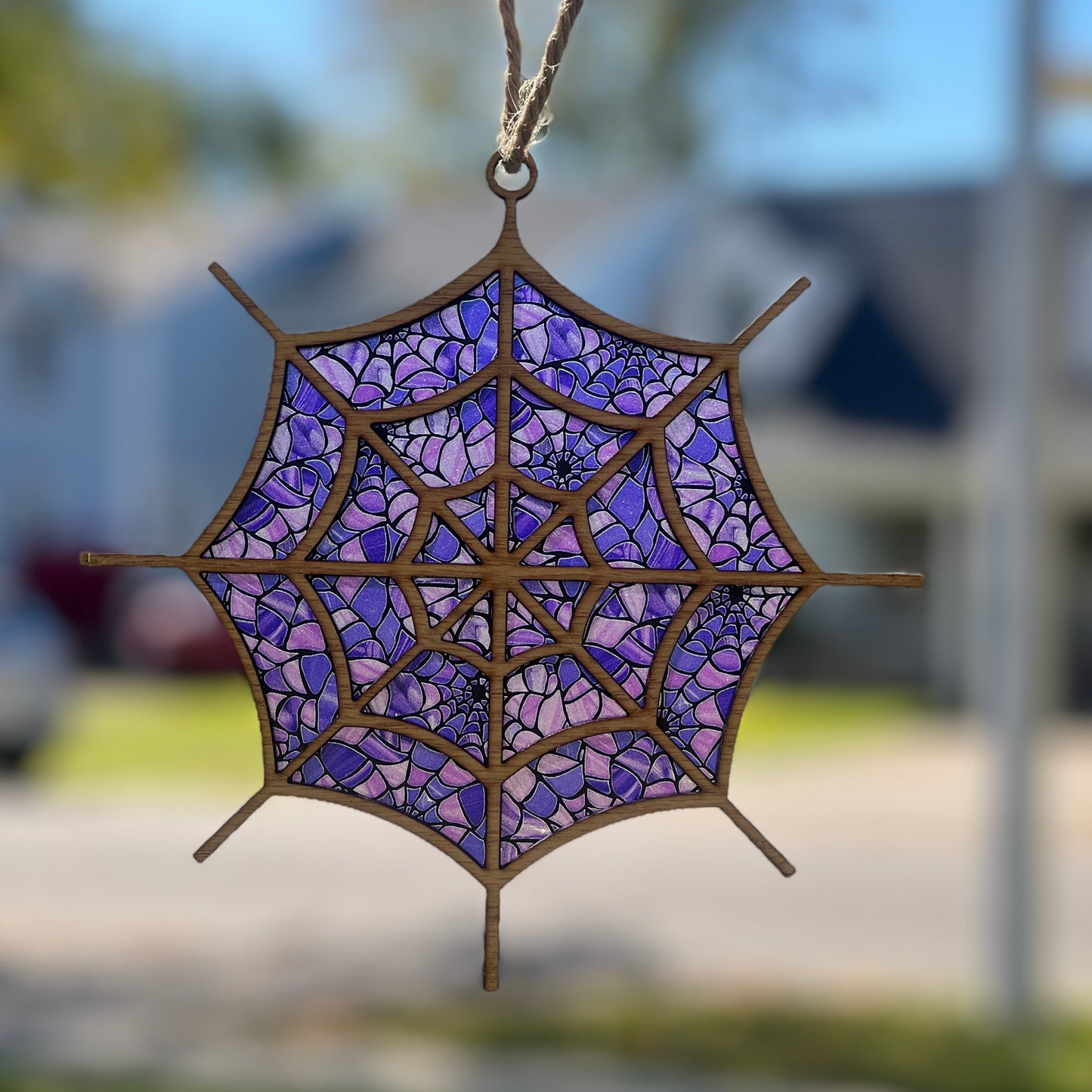 Spiderweb Suncatcher (Purple)