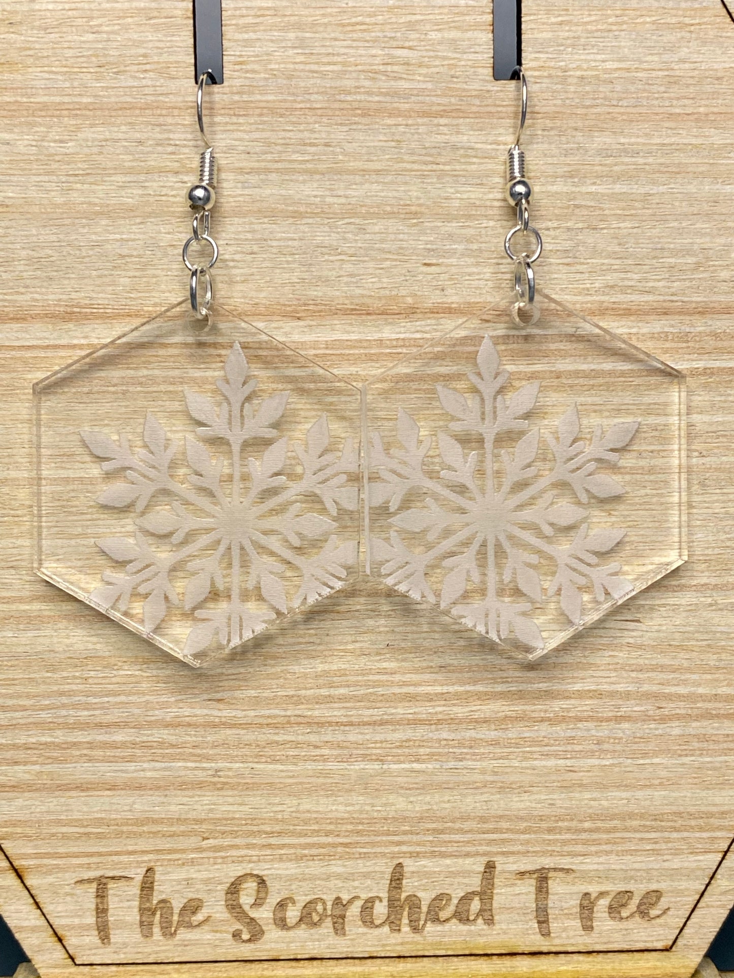 Clear Snowflake Earrings