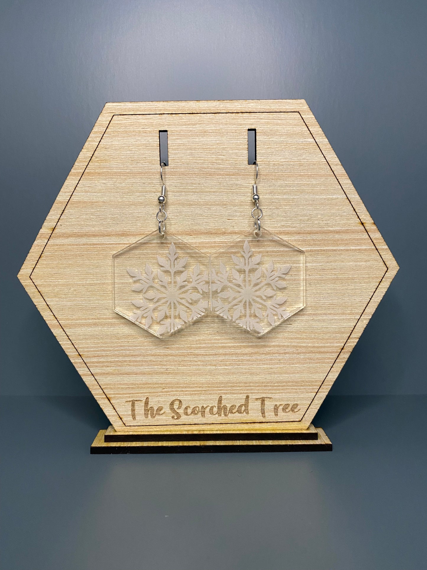 Clear Snowflake Earrings