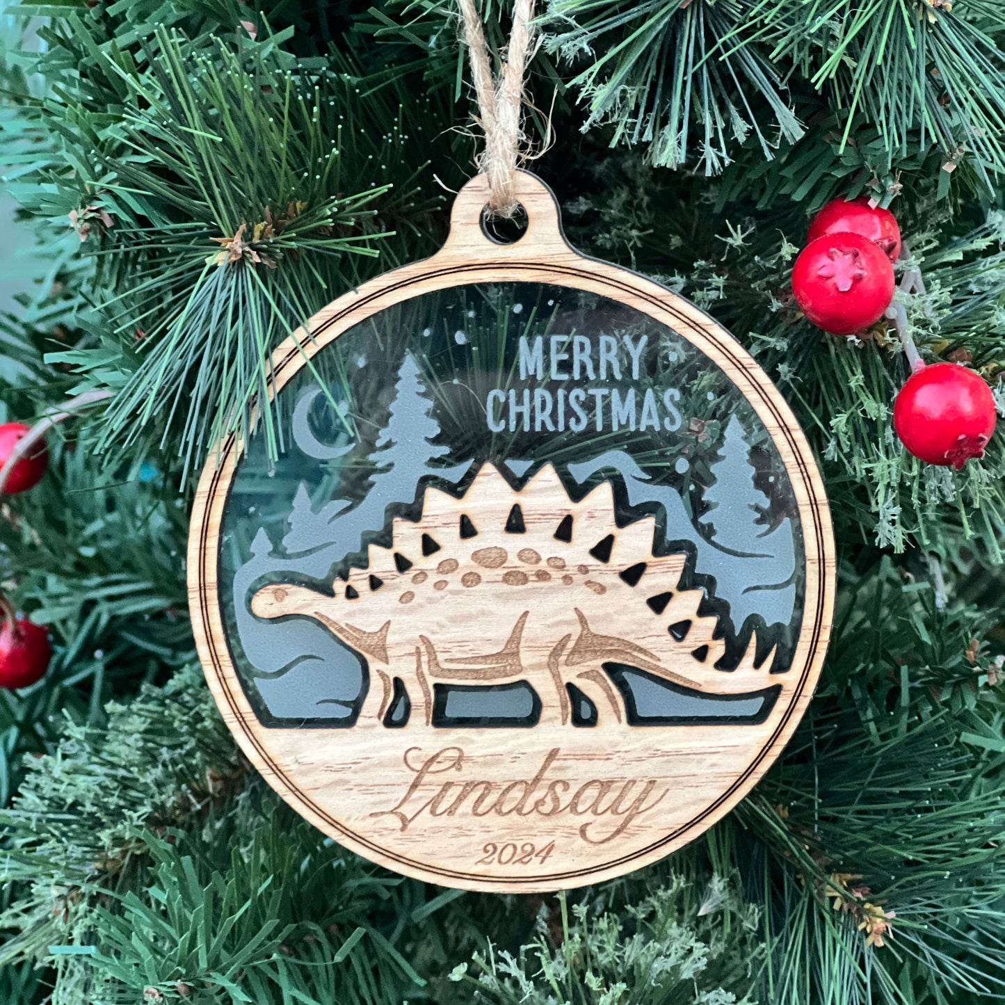 2024 Personalized Dinosaur Christmas Ornament